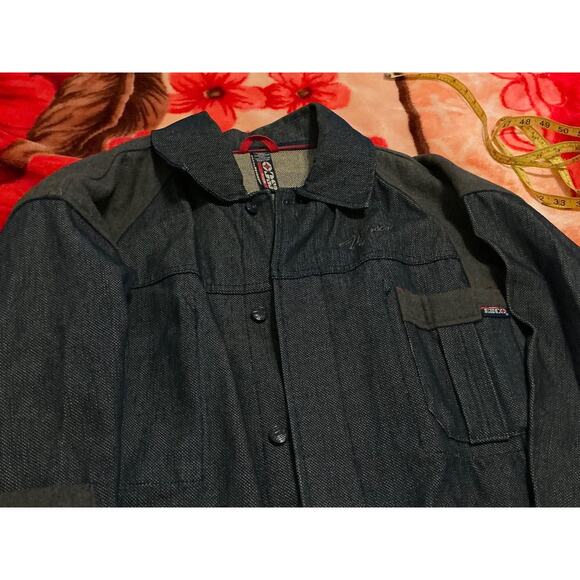 Willie Esco Denim blue heavy button down coat size XL - Picture 16 of 16